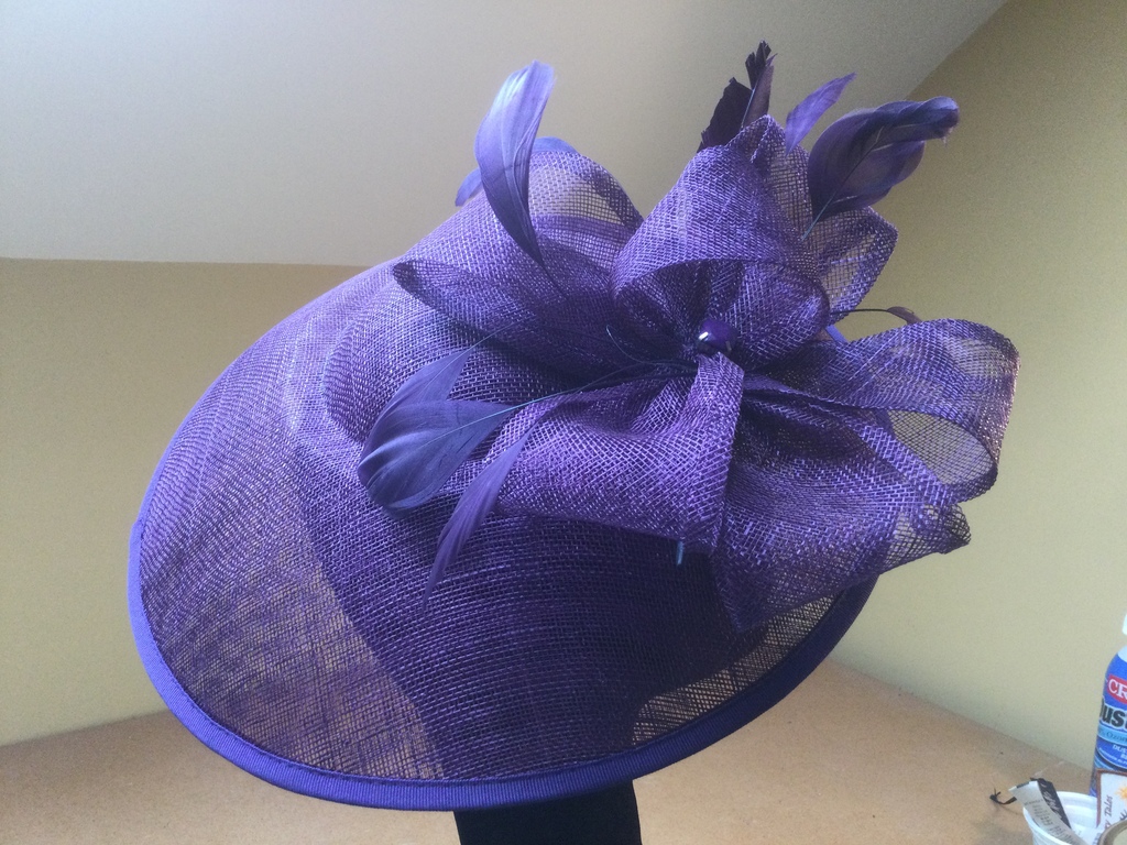 Purple Sinamay Fasinator